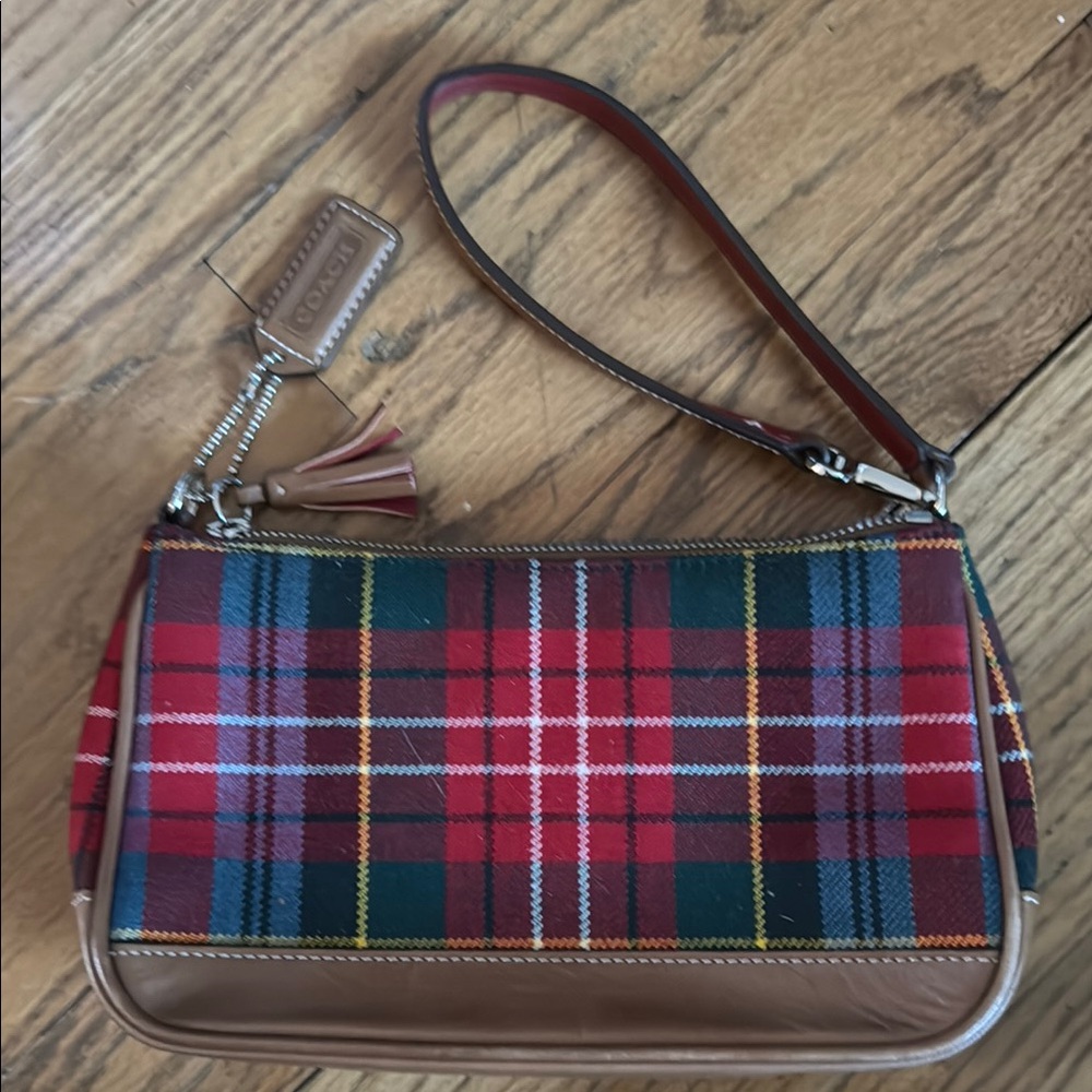 Coach Red and Brown Plaid Women's Bag